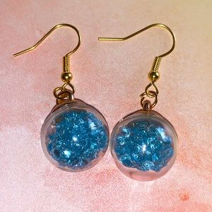 Blue Jewel Ornament Earrings
